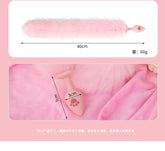 Fluffy cat tail silicone butt plug